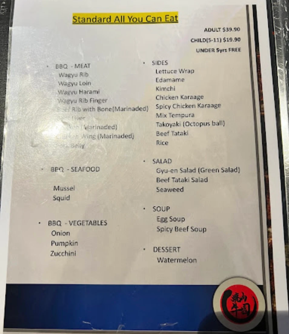 Menu, Gyu-en DOS Willetton