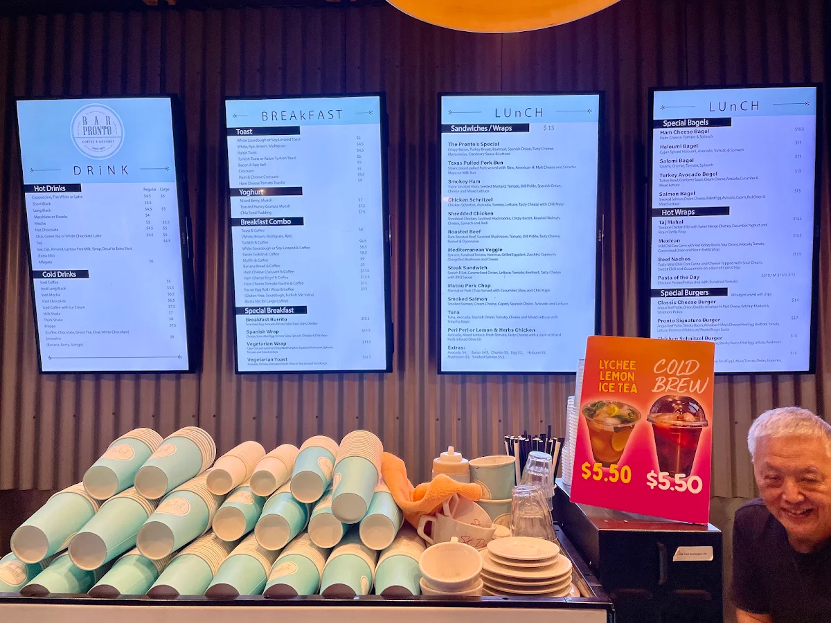 Menu, Bar Pronto