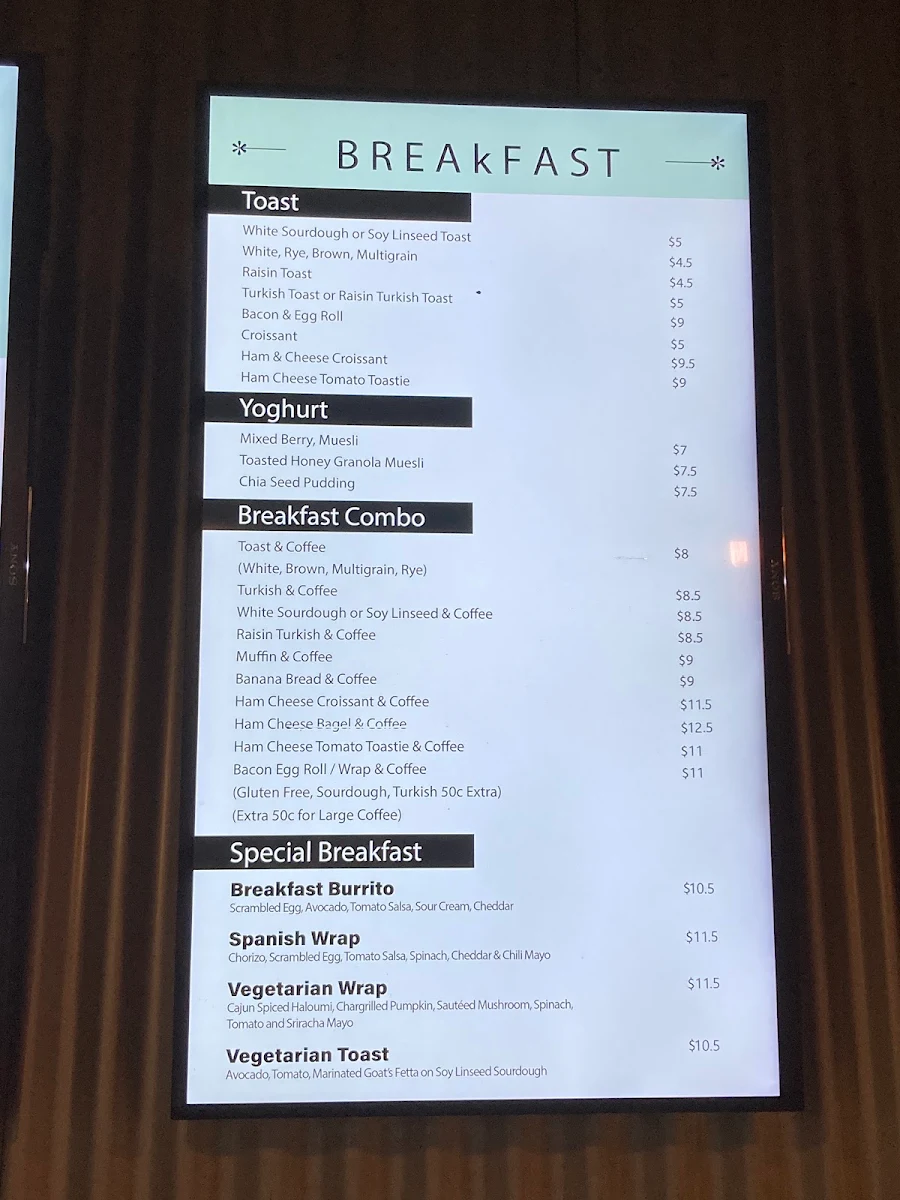 Menu, Bar Pronto
