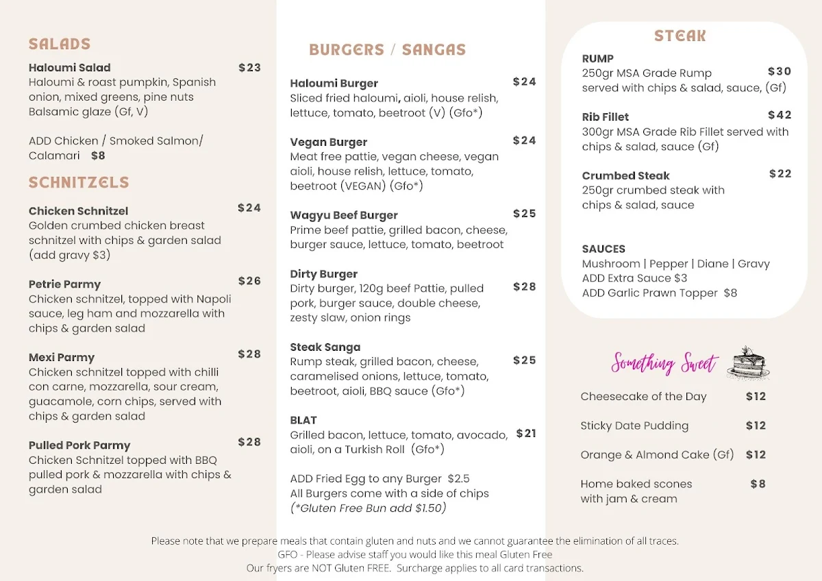 Menu, Heritage Hotel & Function Centre