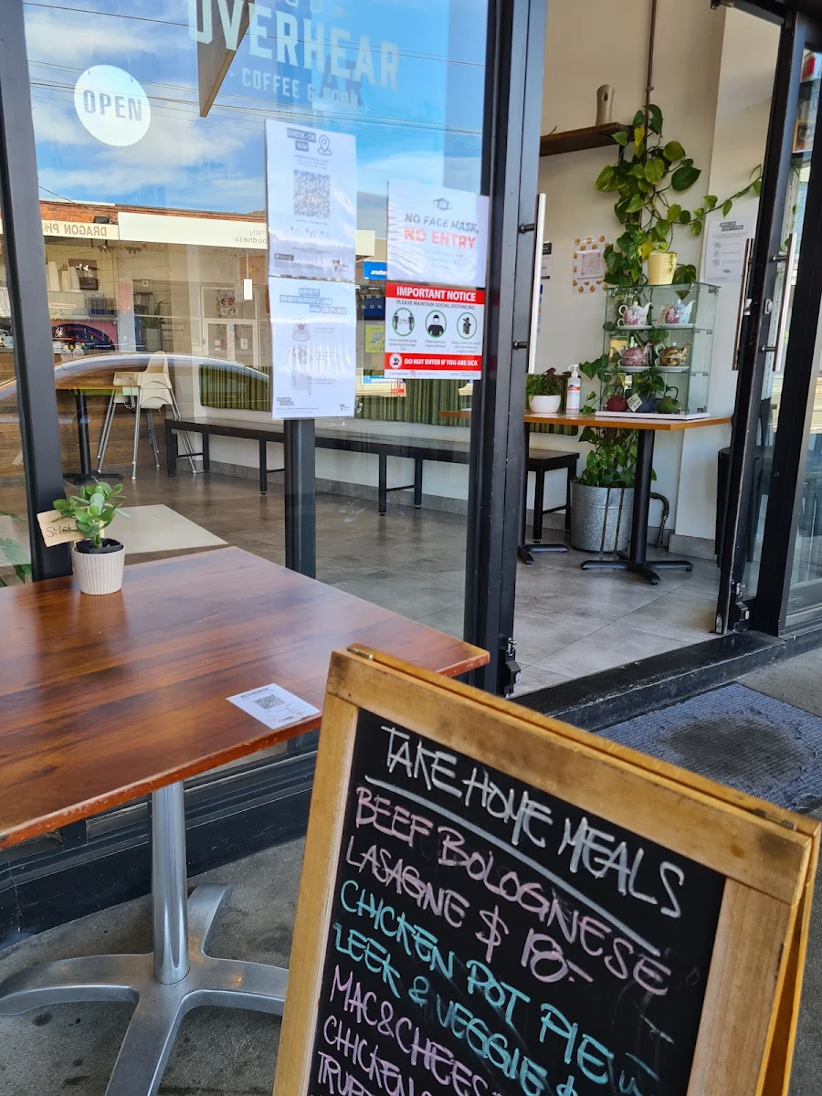 Menu, Overhear Coffee & Food