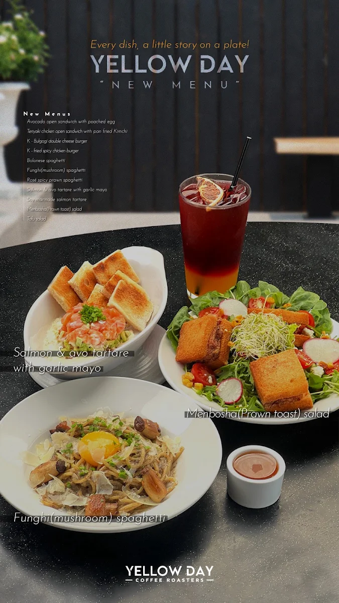 Menu, YELLOW DAY COFFEE ROASTERS