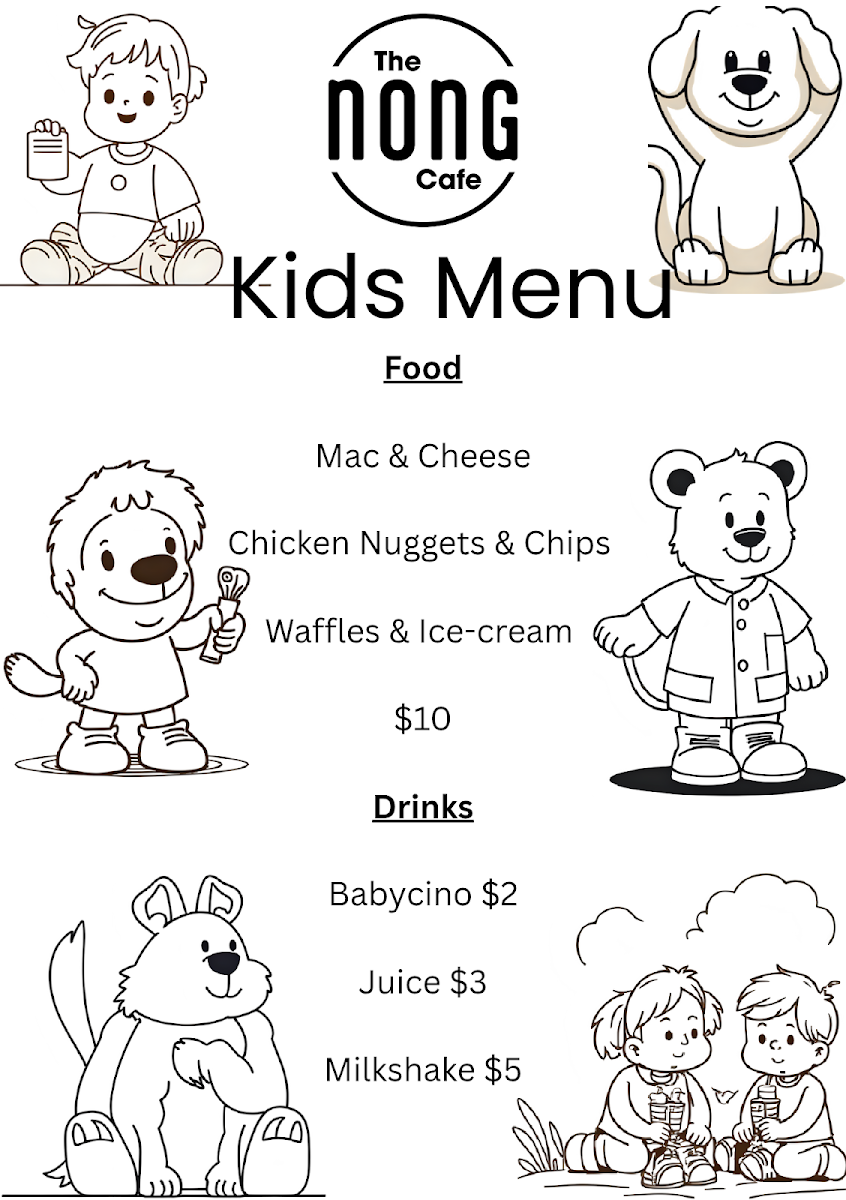 Menu, The Nong Cafe