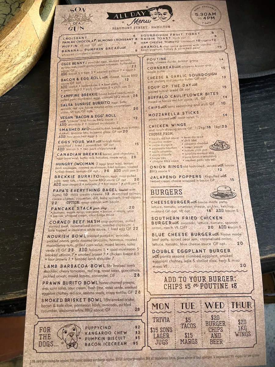 Menu, Son of a Gun