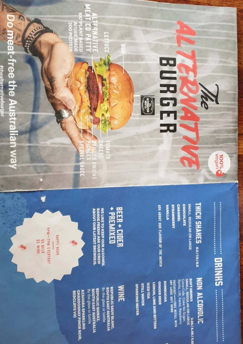 Menu, Huxtaburger Collingwood