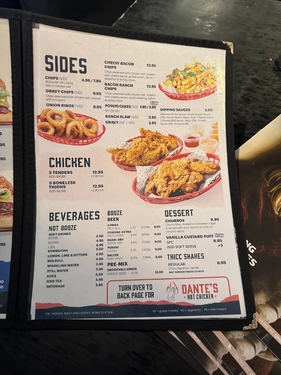 Menu, Huxtaburger Collingwood