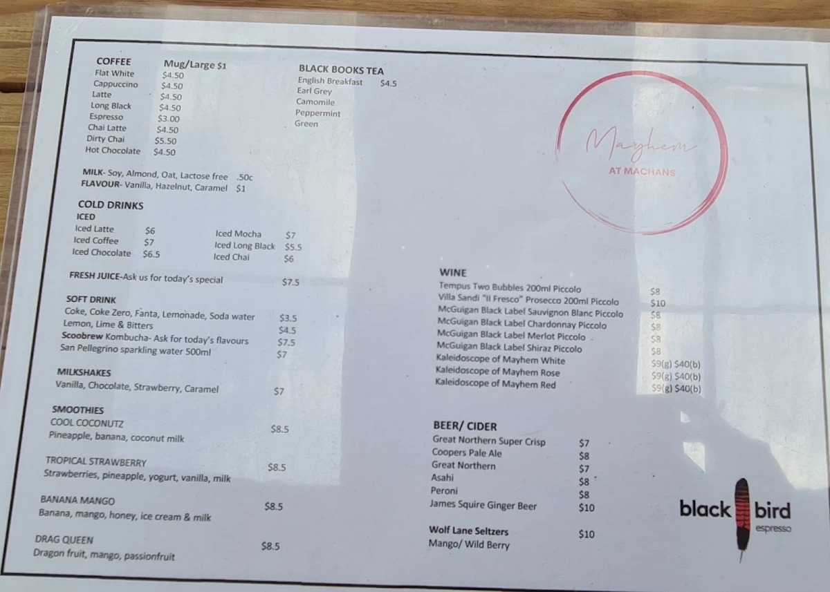 Menu, Mayhem At Machans