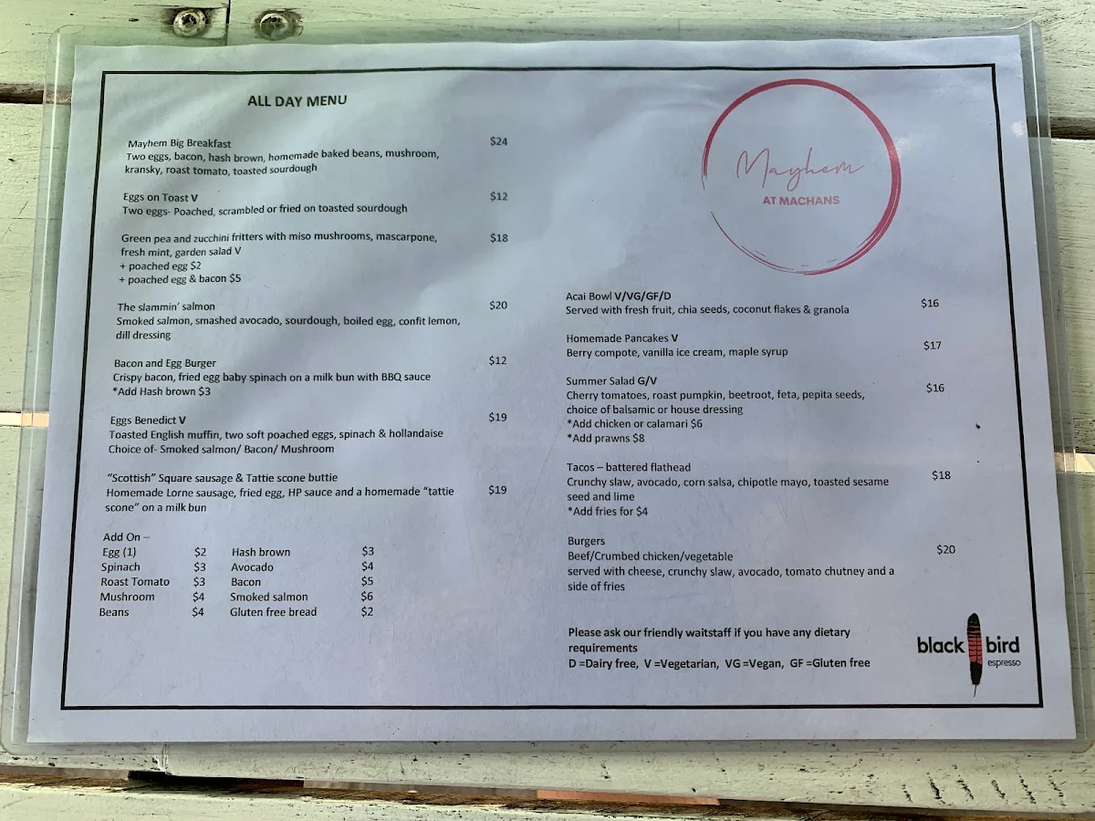 Menu, Mayhem At Machans