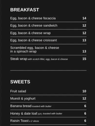 Menu, In N Out Drive Thru Deakin