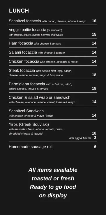 Menu, In N Out Drive Thru Deakin