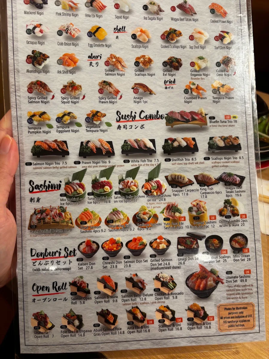Menu, Hashi Sushi Rhodes