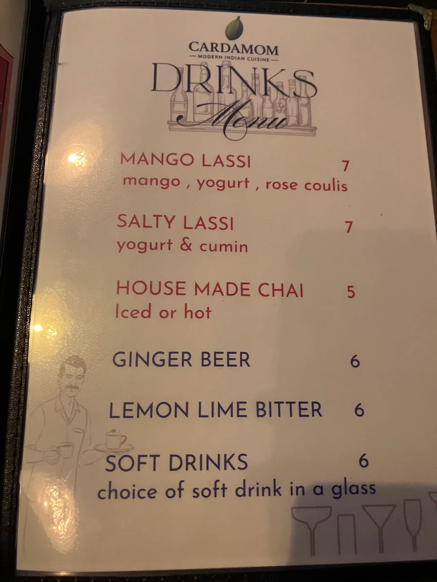 Menu, Cardamom Restaurant