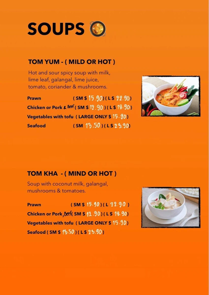 Menu, Thai Tastic Restaurant