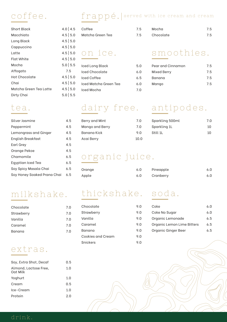 Menu, The Butcher's Block