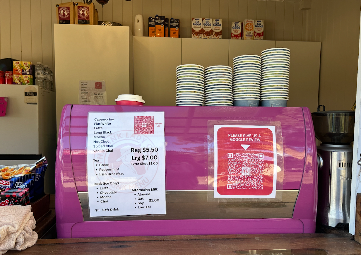Menu, Pink Lady Cafe