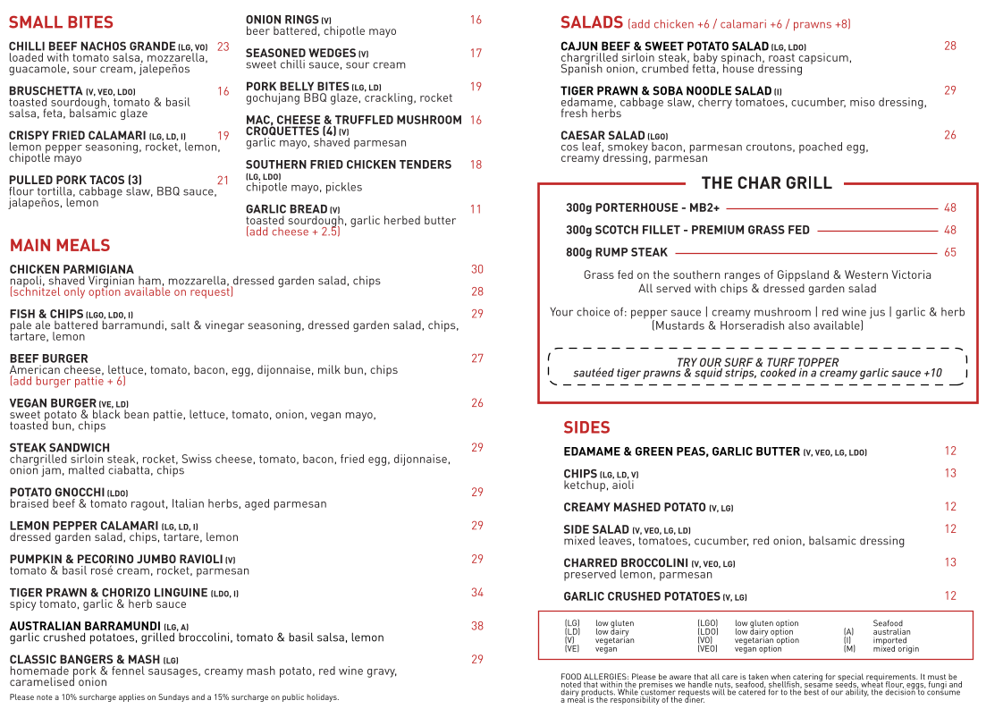 Menu, The Nixon Hotel