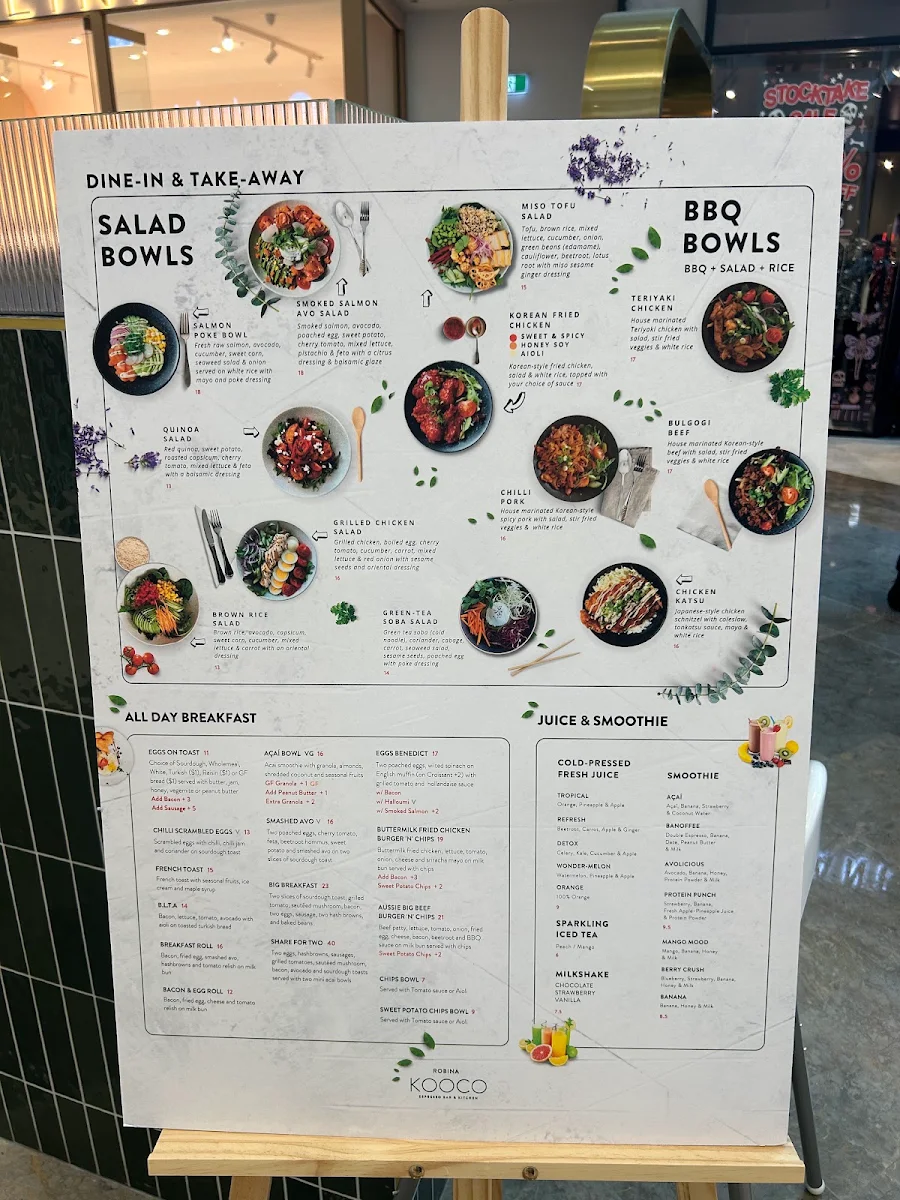 Menu, Kooco Espresso Bar & Kitchen Robina