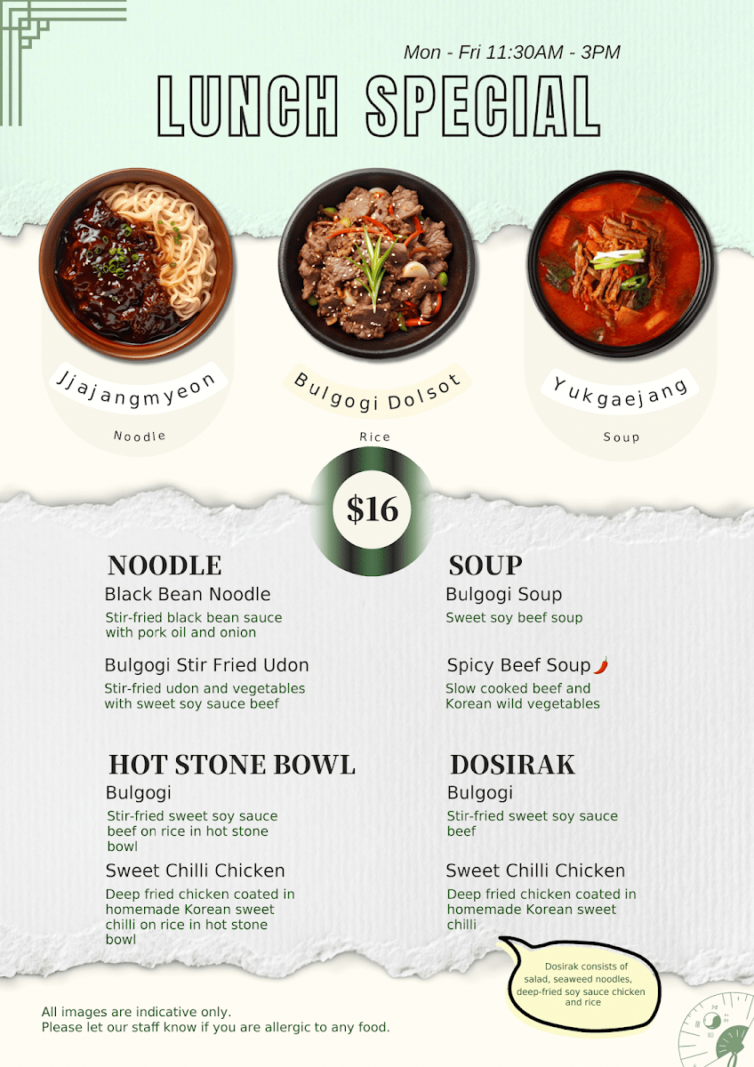Menu, Meekak Korean BBQ Restaurant