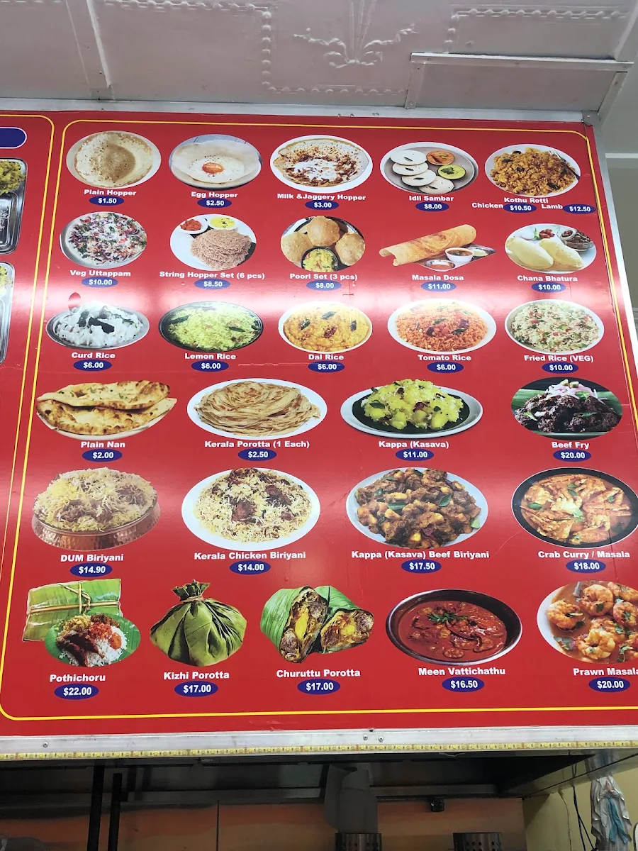 Menu, Blue Moon Wentworthville