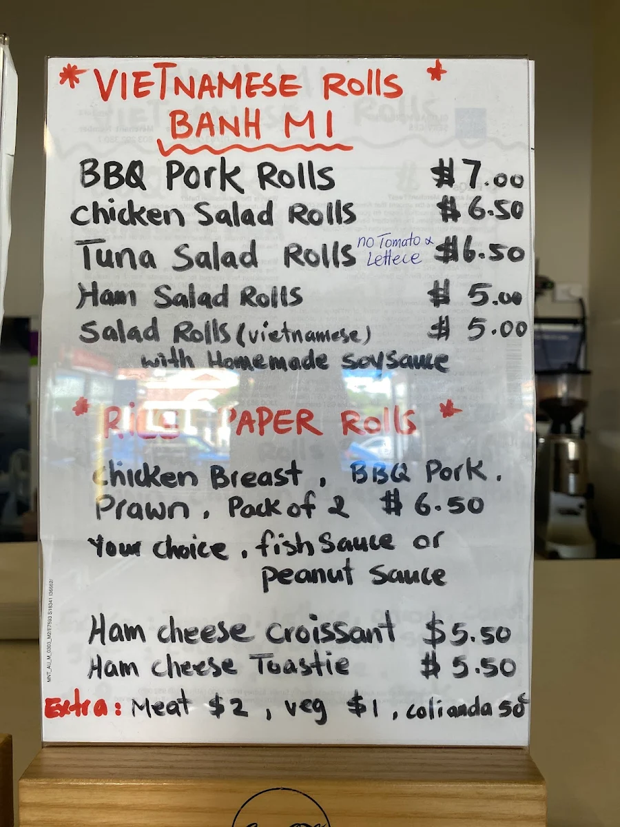 Menu, Lau168 Bakehouse