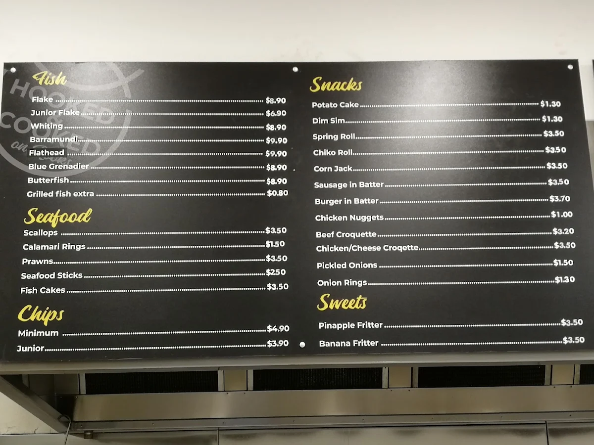 Menu, Hooked & Cooked on Rooks