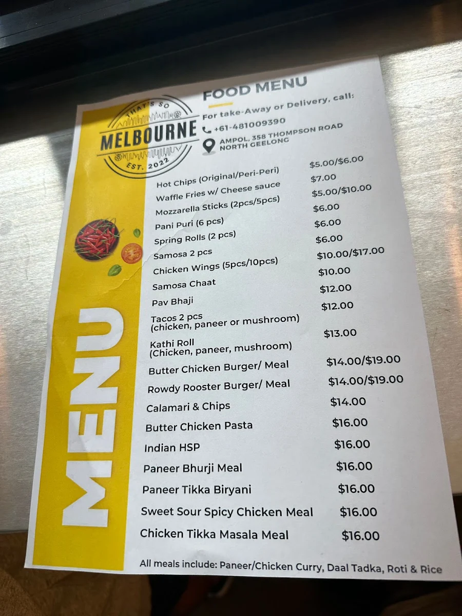 Menu, That's So Melbourne