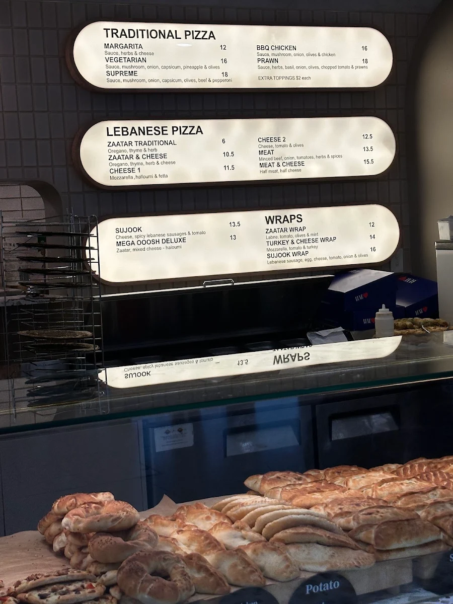 Menu, Ooosh Bakery