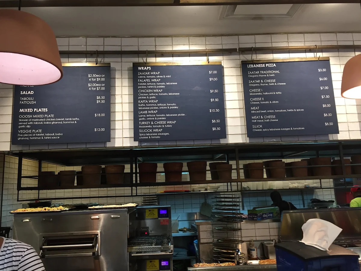 Menu, Ooosh Bakery
