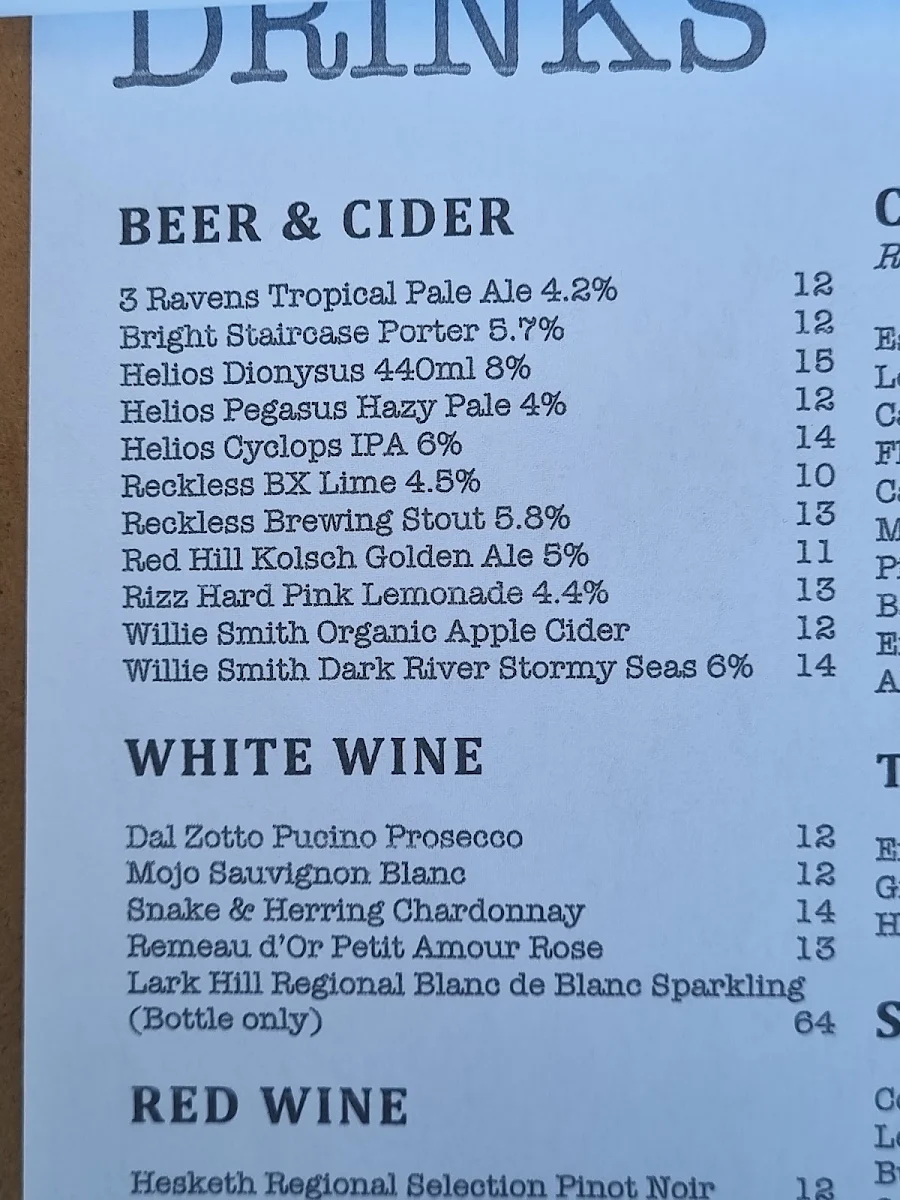 Menu, Smoky Mountain Hideaway