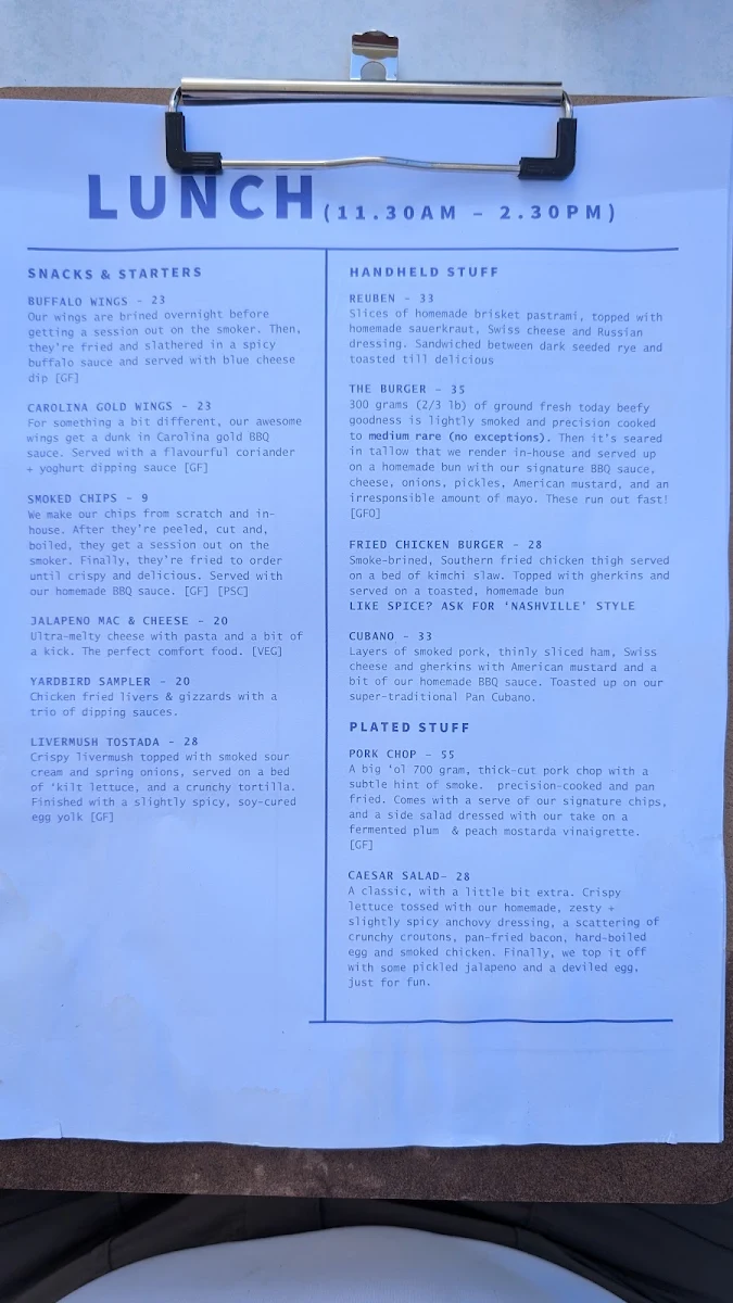 Menu, Smoky Mountain Hideaway