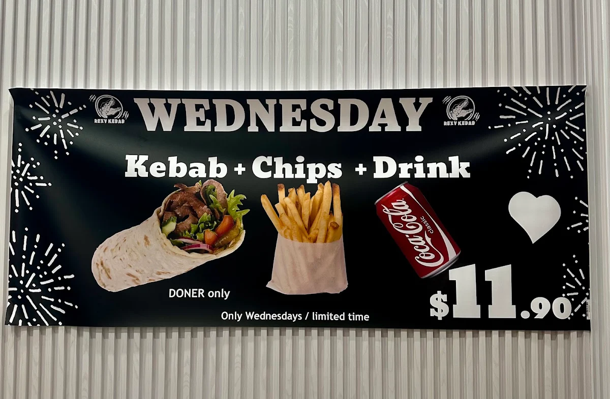 Menu, Rexy Kebab Werribee