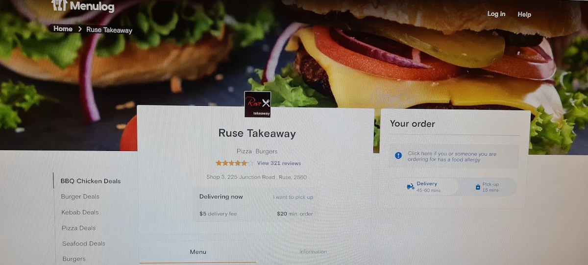 Menu, Ruse Kebab House