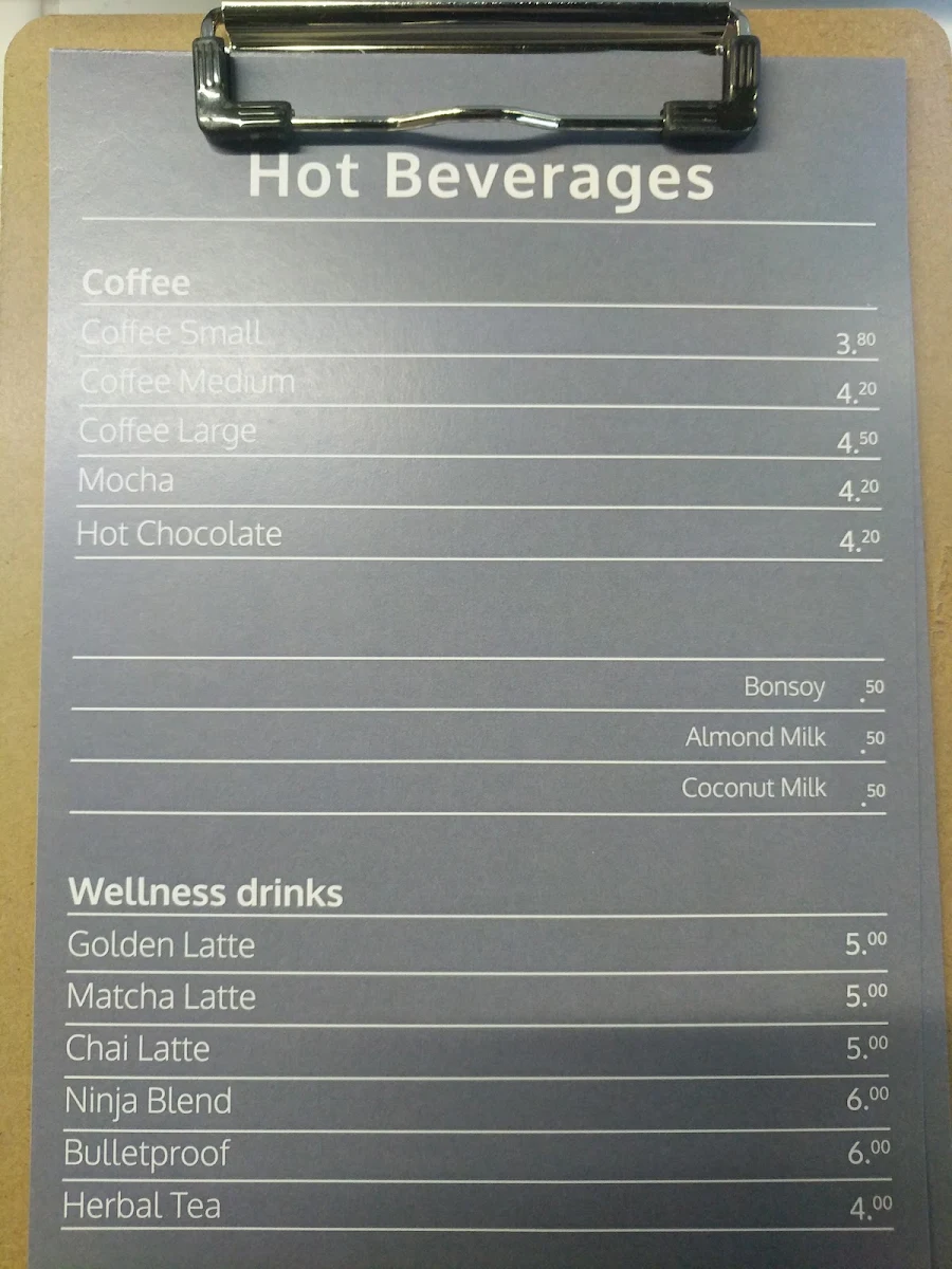 Menu, Suburban Wholefoods