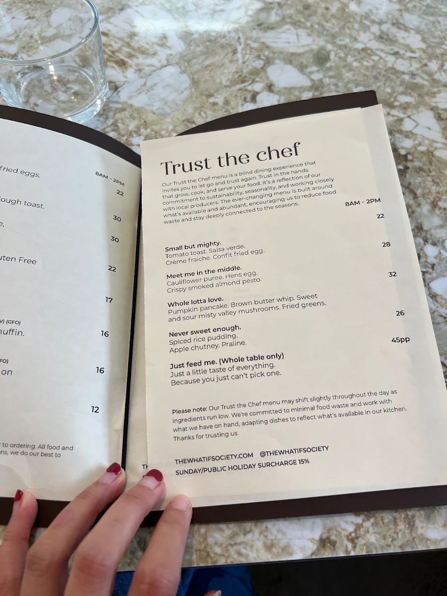 Menu, The What If Society