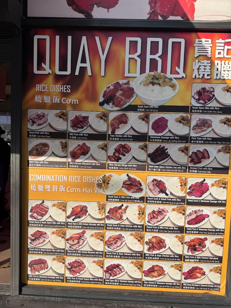 Menu, Quay BBQ