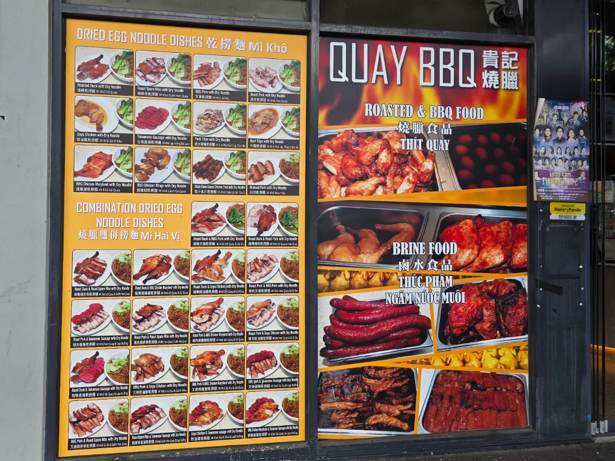 Menu, Quay BBQ