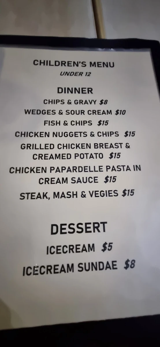 Menu, Balcony Restaurant