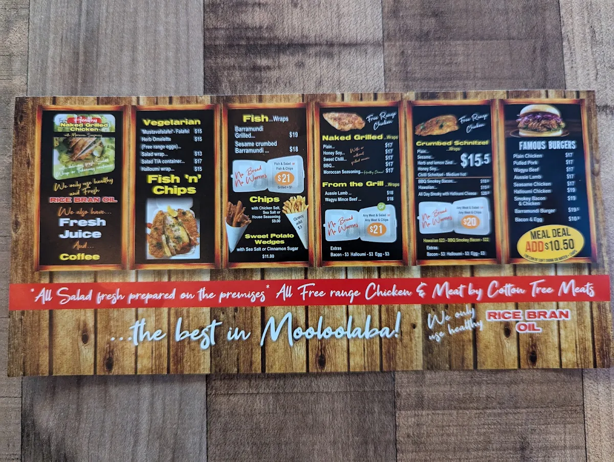 Menu, Crumbed or Naked
