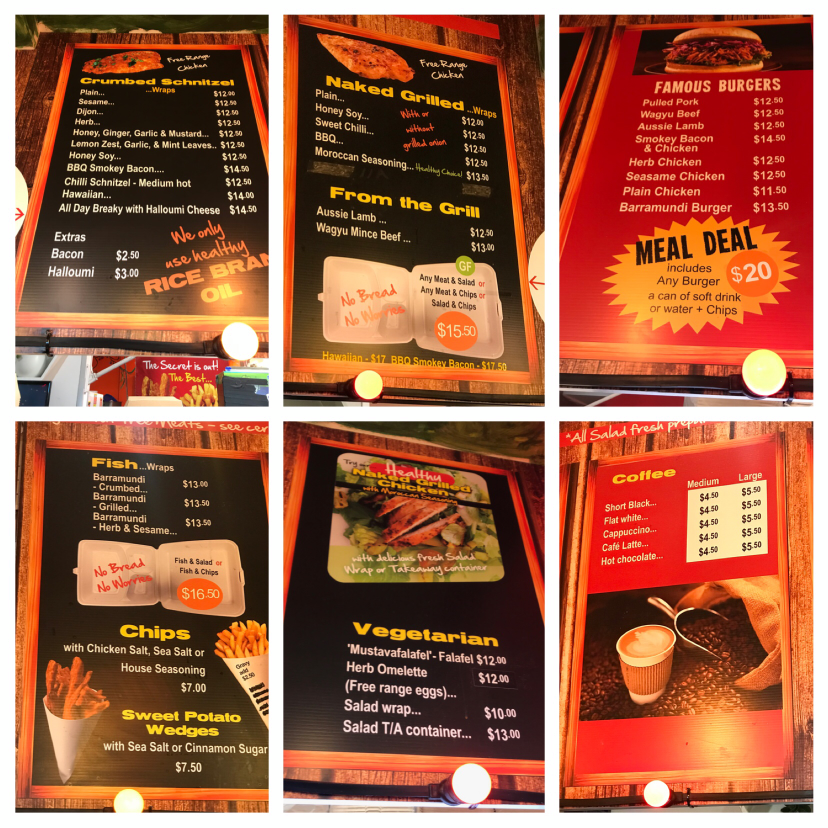 Menu, Crumbed or Naked