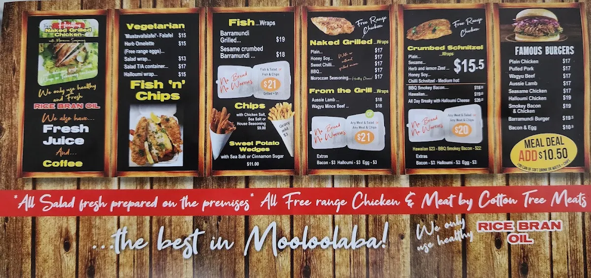 Menu, Crumbed or Naked