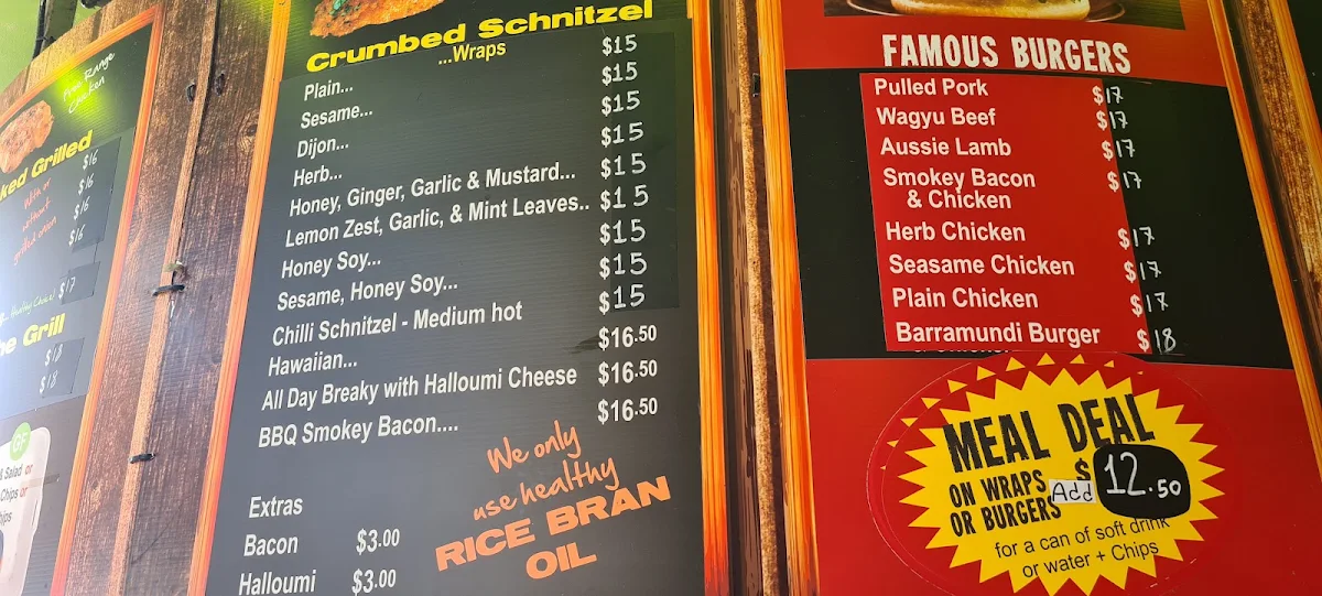 Menu, Crumbed or Naked