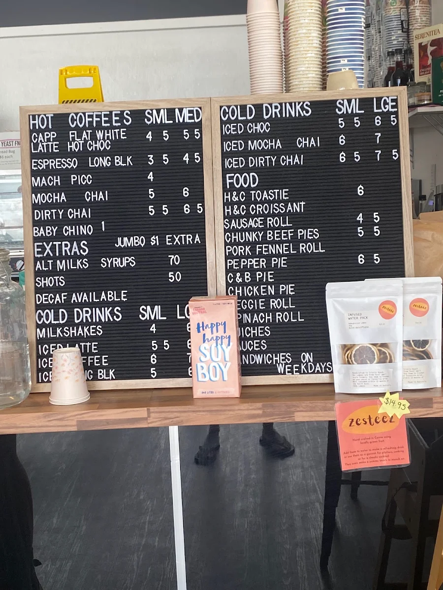 Menu, Wild Yeast FNQ