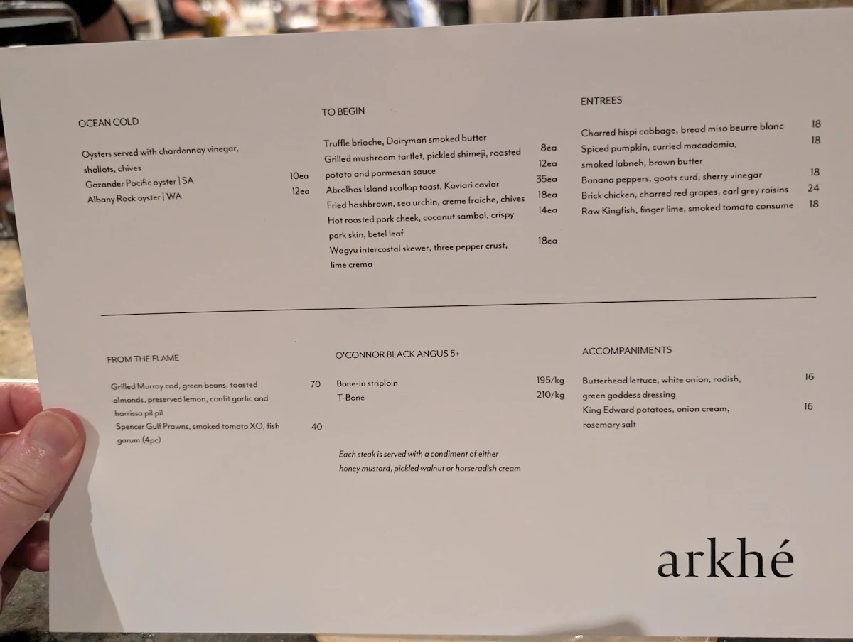 Menu, arkhé