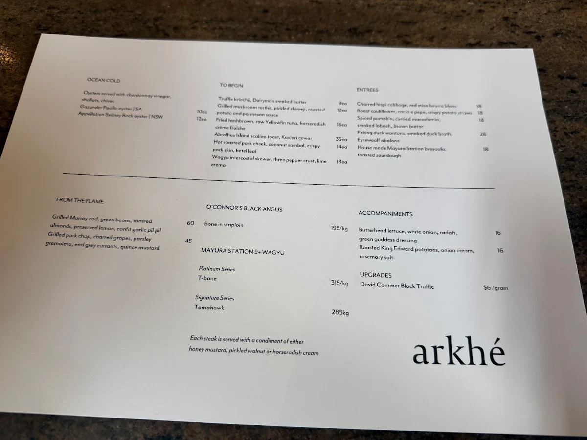 Menu, arkhé