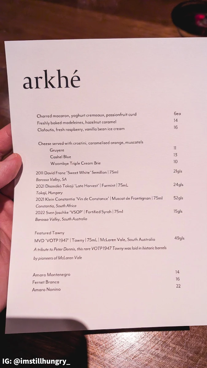 Menu, arkhé