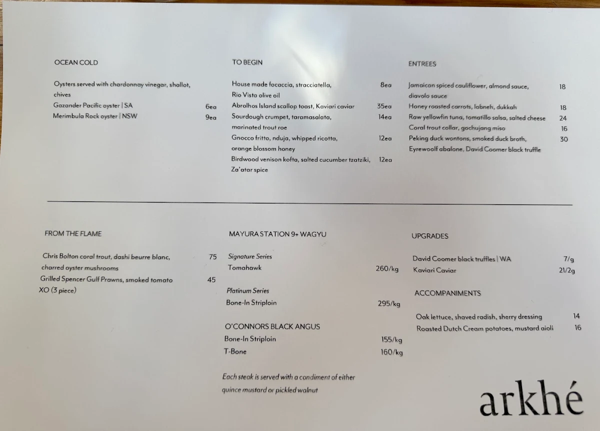 Menu, arkhé