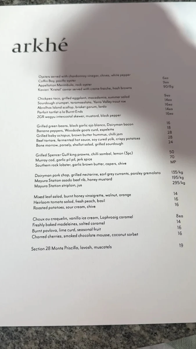Menu, arkhé