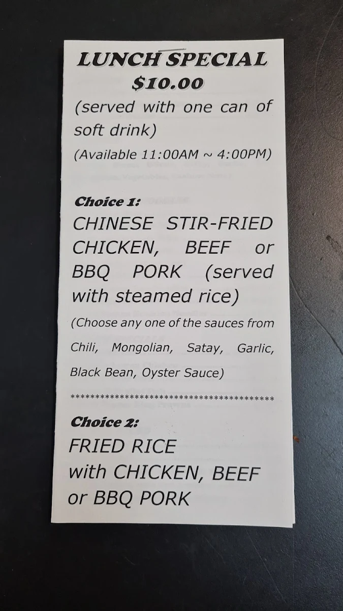 Menu, Woolloomooloo Fish & Chips