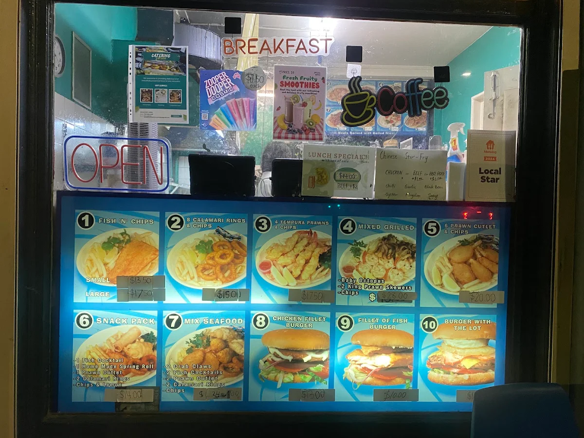 Menu, Woolloomooloo Fish & Chips