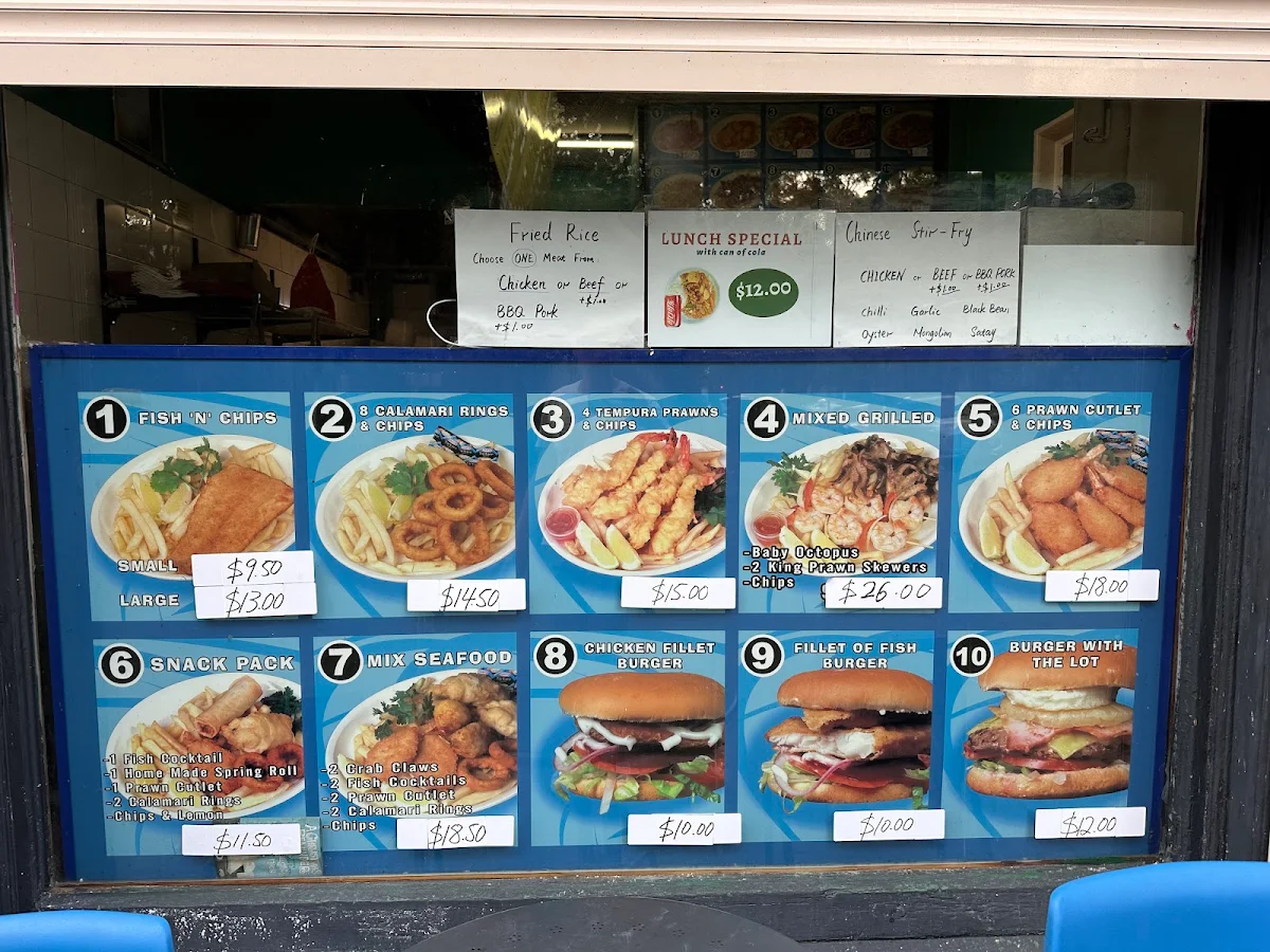 Menu, Woolloomooloo Fish & Chips